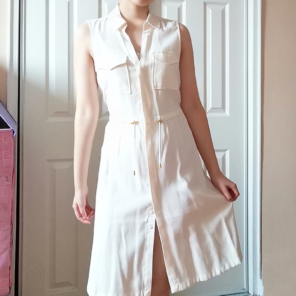 NWT White H&M knee length collared dress ⚪️ - Picture 2 of 4